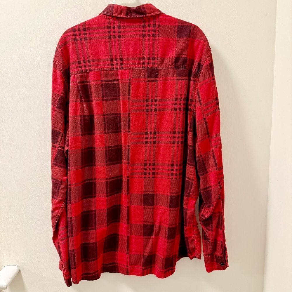 BDG Red Plaid Flannel Shirt Men's Long Sleeve 100% Cotton Urban Outfitters - Picture 2 of 4
